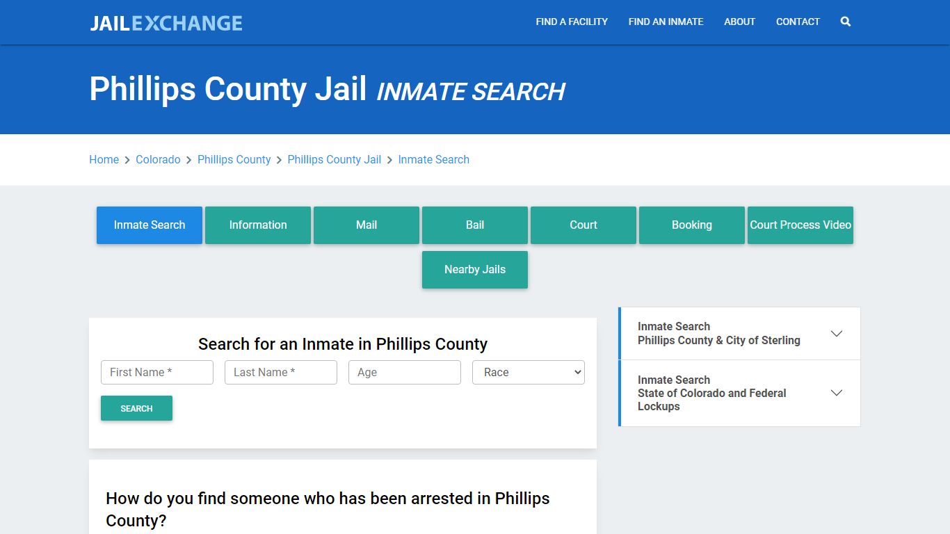 Phillips County Jail, CO Inmate Search: Roster & Mugshots