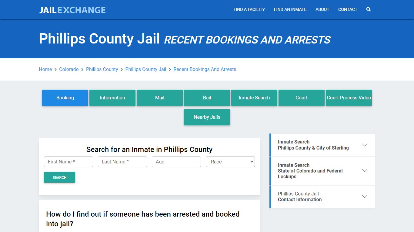 Phillips County Sheriff Recent Bookings And Arrests - Jail Exchange